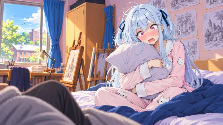 Morning: Rin wakes up in Riku's bed